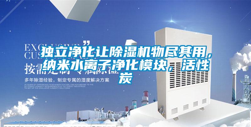 獨立凈化讓除濕機物盡其用，納米水離子凈化模塊，活性炭