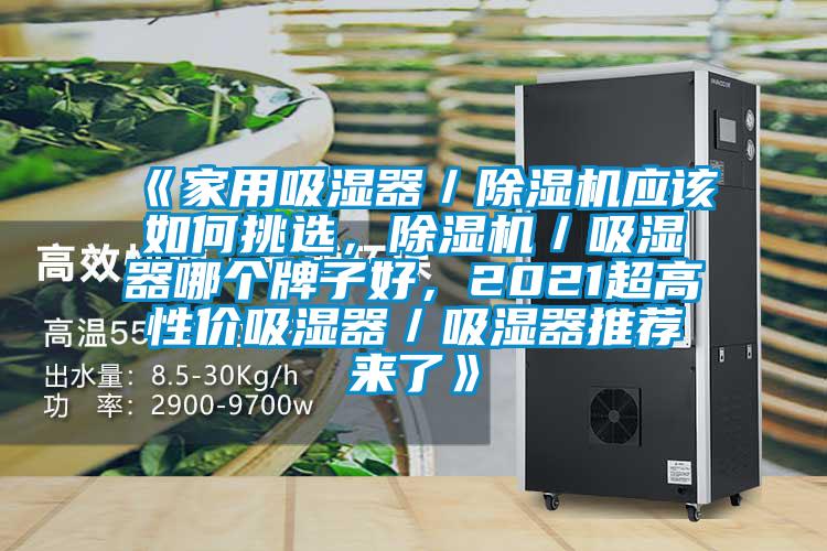 《家用吸濕器／除濕機應該如何挑選，除濕機／吸濕器哪個牌子好，2021超高性價吸濕器／吸濕器推薦來了》