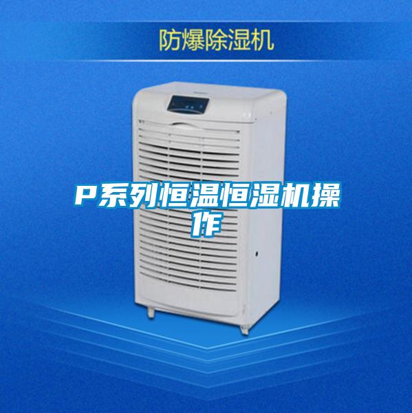 P系列恒溫恒濕機操作
