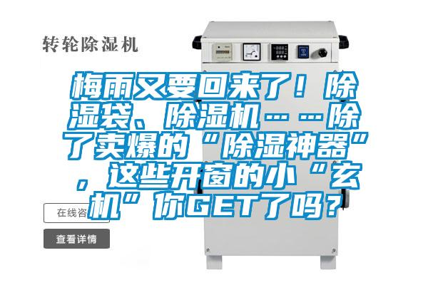 梅雨又要回來(lái)了！除濕袋、除濕機(jī)……除了賣(mài)爆的“除濕神器”，這些開(kāi)窗的小“玄機(jī)”你GET了嗎？